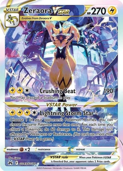Zeraora VSTAR SWSH: Crown Zenith: Galarian Gallery Pokemon card