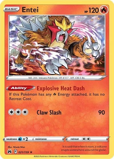 Entei SWSH: Crown Zenith Pokemon card