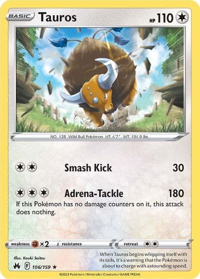 Tauros SWSH: Crown Zenith Pokemon card