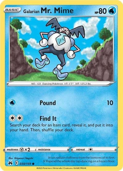 Galarian Mr. Mime SWSH: Crown Zenith Pokemon card