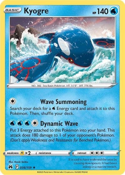 Kyogre SWSH: Crown Zenith Pokemon card