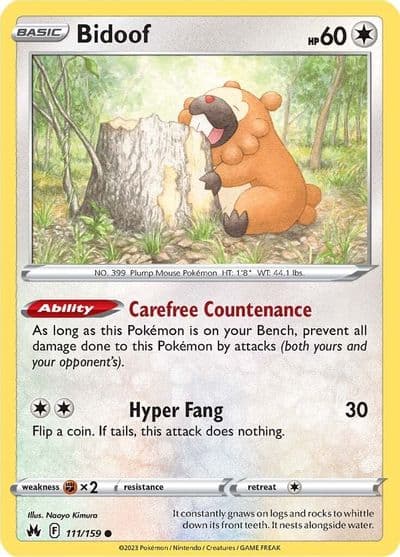 Bidoof SWSH: Crown Zenith Pokemon card