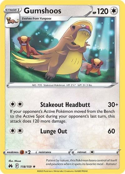 Gumshoos SWSH: Crown Zenith Pokemon card