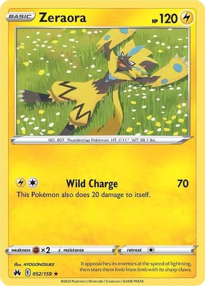 Zeraora SWSH: Crown Zenith Pokemon card