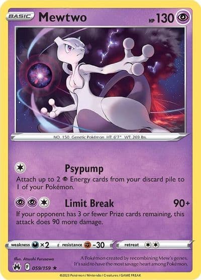 Mewtwo SWSH: Crown Zenith Pokemon card
