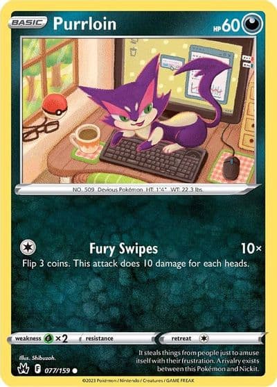 Purrloin SWSH: Crown Zenith Pokemon card