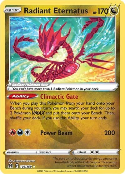 Radiant Eternatus SWSH: Crown Zenith Pokemon card