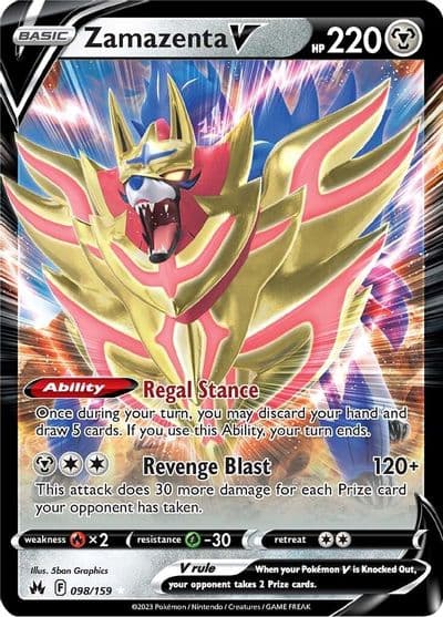 Zamazenta V SWSH: Crown Zenith Pokemon card
