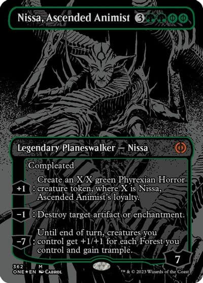Nissa Ascended Animist Oil Slick Raised Foil Phyrexia: All Will Be One Magic card