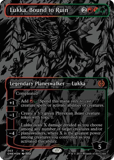 Lukka Bound to Ruin Oil Slick Raised Foil Phyrexia: All Will Be One Magic card