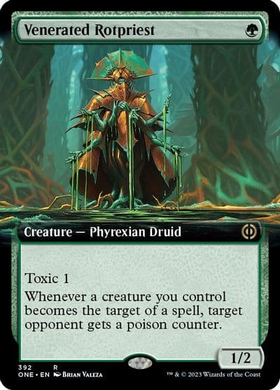 Venerated Rotpriest Extended Art Phyrexia: All Will Be One Magic card