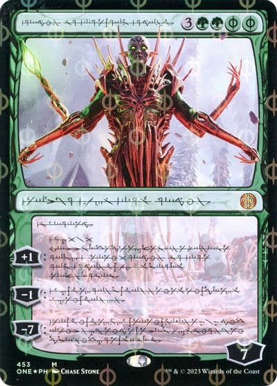 Nissa Ascended Animist Phyrexian Step and Compleat Foil Phyrexia: All Will Be One Magic card