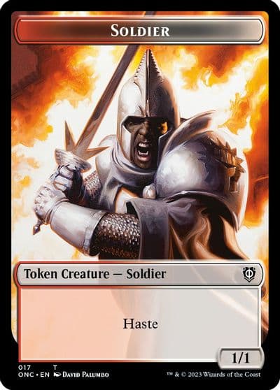 Soldier 017 Eldrazi Double Sided Token Commander: Phyrexia: All Will Be One Magic card