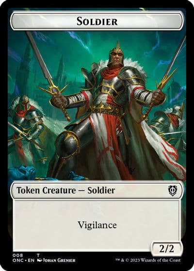 Soldier 008 Angel 003 Double Sided Token Commander: Phyrexia: All Will Be One Magic card