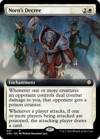 Norns Decree Extended Art Commander: Phyrexia: All Will Be One Magic card