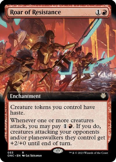 Roar of Resistance Extended Art Commander: Phyrexia: All Will Be One Magic card