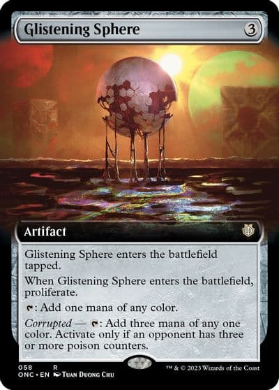 Glistening Sphere Extended Art Commander: Phyrexia: All Will Be One Magic card