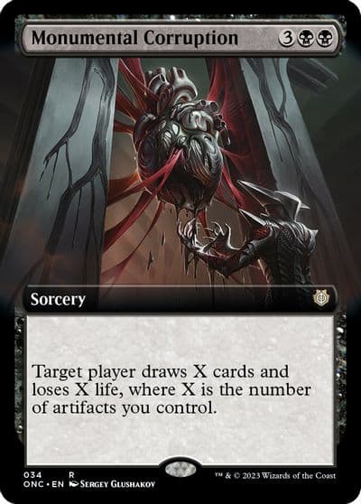 Monumental Corruption Extended Art Commander: Phyrexia: All Will Be One Magic card