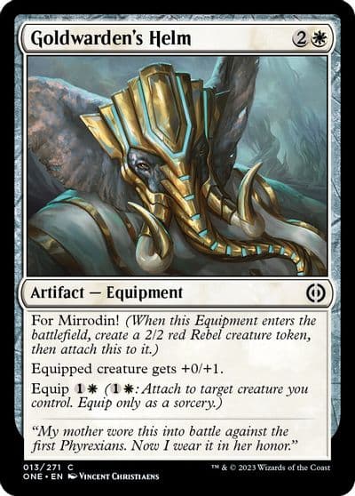 Goldwardens Helm Phyrexia: All Will Be One Magic card