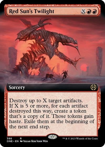 Red Suns Twilight Extended Art Phyrexia: All Will Be One Magic card