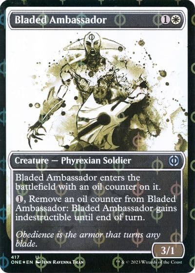 Bladed Ambassador Showcase Step and Compleat Foil Phyrexia: All Will Be One Magic card