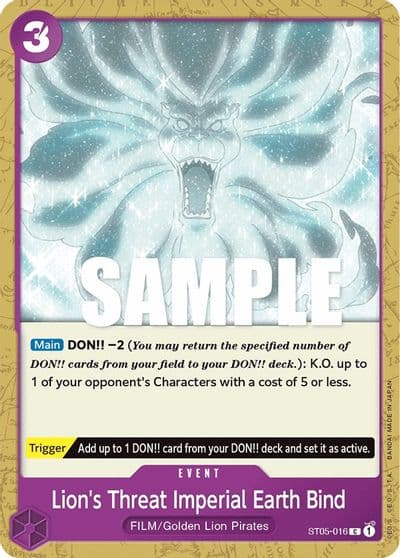 Lions Threat Imperial Earth Bind Starter Deck 5: Film Edition One Piece card