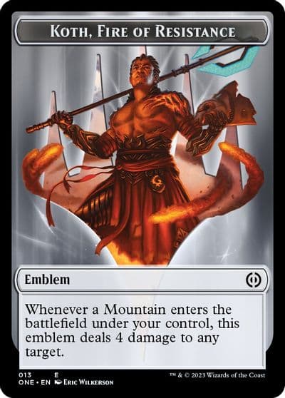Emblem Koth Fire of Resistance Phyrexia: All Will Be One Magic card