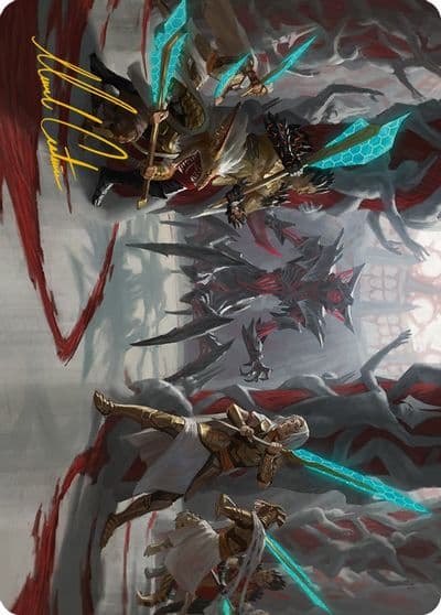 Goldwardens Gambit Art Card Gold Stamped Signature Art Series: Phyrexia: All Will Be One Magic card