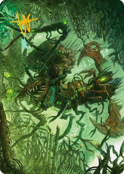 Skyscythe Engulfer Art Card Gold Stamped Signature Art Series: Phyrexia: All Will Be One Magic card