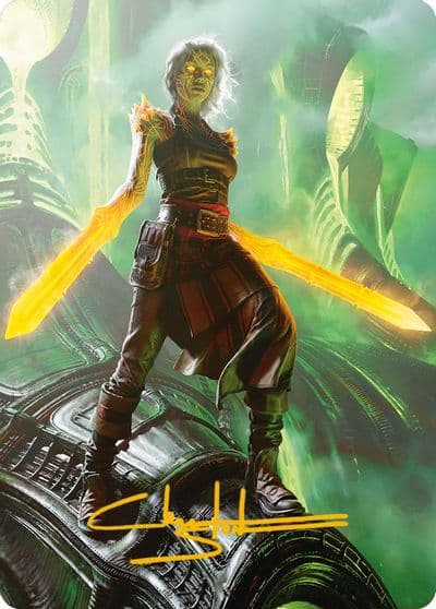 Nahiri the Unforgiving Art Card 51 81 Gold Stamped Signature Art Series: Phyrexia: All Will Be One Magic card