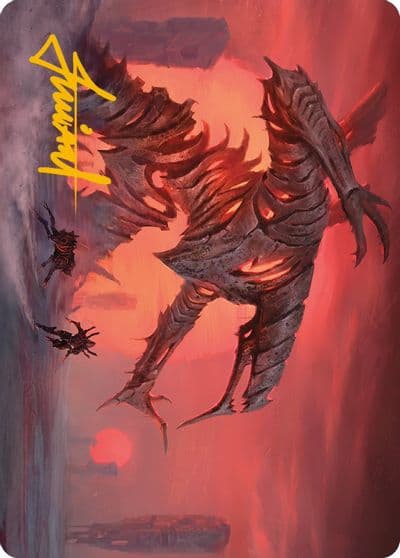 Red Suns Twilight Art Card Gold Stamped Signature Art Series: Phyrexia: All Will Be One Magic card