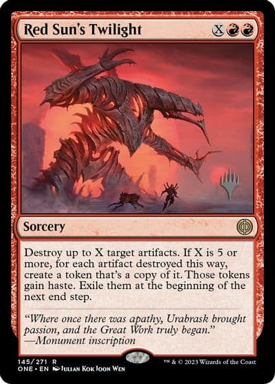 Red Suns Twilight Promo Pack: Phyrexia: All Will Be One Magic card