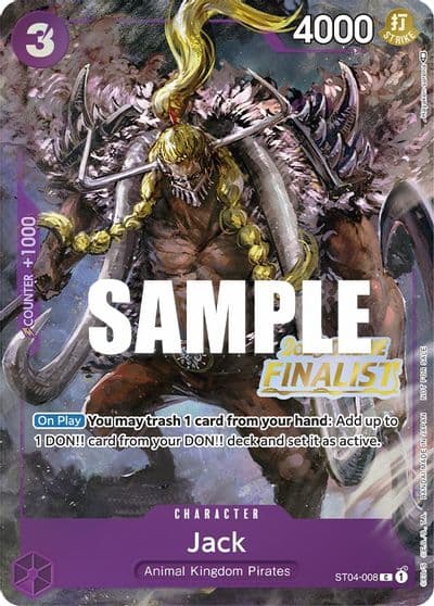 Jack Online Regional 2023 Finalist One Piece Promotion Cards One Piece card