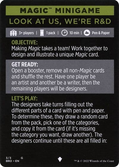 Magic Minigame Look at Us Were RandD The Brothers' War Magic card