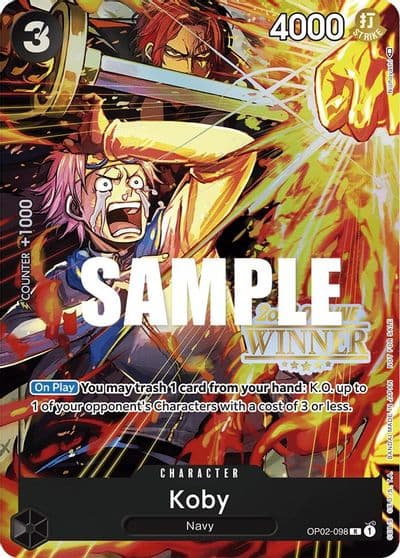 Koby Offline Regional 2023 Winner One Piece Promotion Cards One Piece card