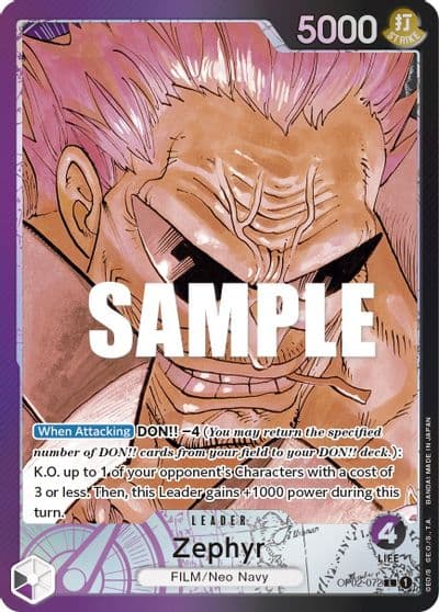 Zephyr Alternate Art Paramount War One Piece card