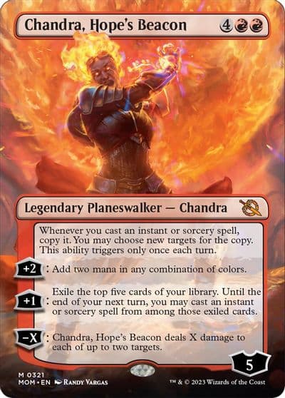 Chandra Hopes Beacon Borderless March of the Machine Magic card