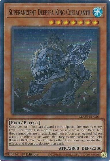 Superancient Deepsea King Coelacanth Maze of Memories Yu-Gi-Oh! card