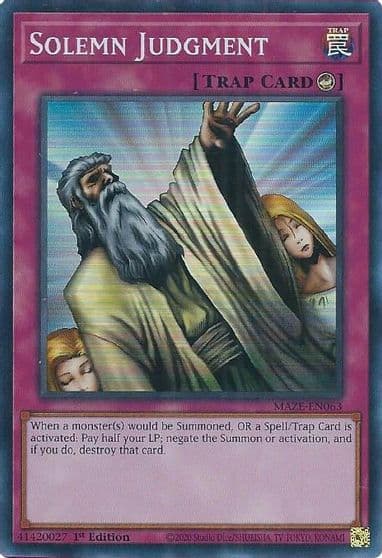 Solemn Judgment Maze of Memories Yu-Gi-Oh! card