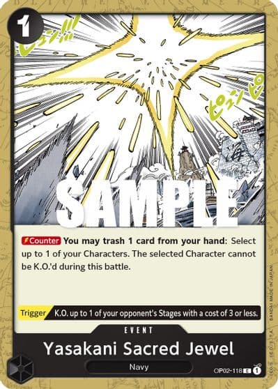 Yasakani Sacred Jewel Paramount War One Piece card