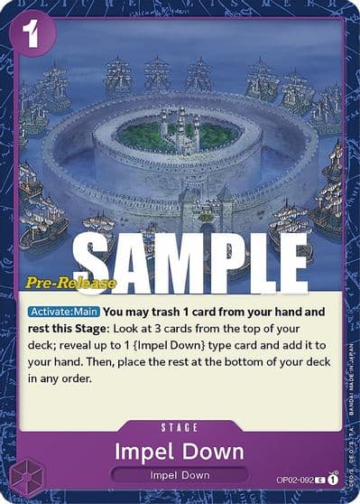 Impel Down Paramount War Pre-Release Cards One Piece card