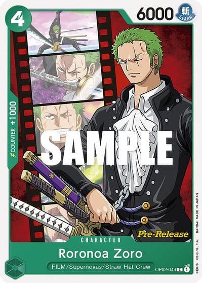 Roronoa Zoro Paramount War Pre-Release Cards One Piece card