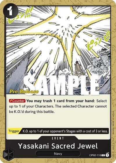 Yasakani Sacred Jewel Paramount War Pre-Release Cards One Piece card