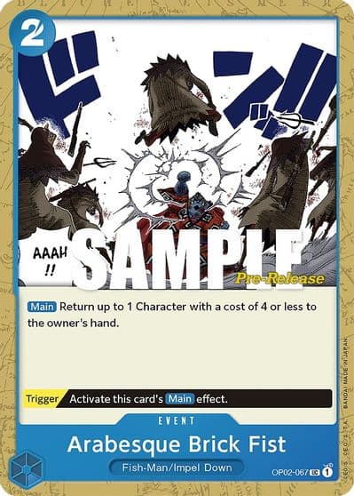 Arabesque Brick Fist Paramount War Pre-Release Cards One Piece card