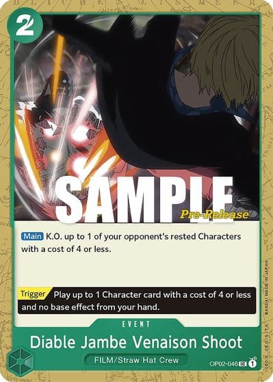 Diable Jambe Venaison Shoot Paramount War Pre-Release Cards One Piece card