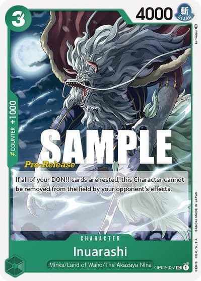 Inuarashi Paramount War Pre-Release Cards One Piece card