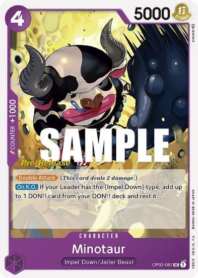 Minotaur Paramount War Pre-Release Cards One Piece card