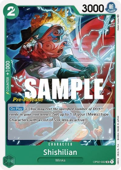 Shishilian Paramount War Pre-Release Cards One Piece card