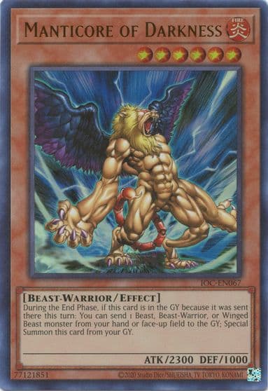 Manticore of Darkness Invasion of Chaos (25th Anniversary Edition) Yu-Gi-Oh! card
