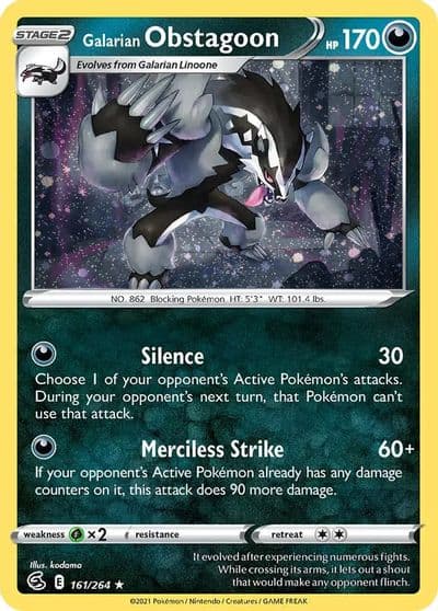 Galarian Obstagoon (Cosmos Holo) Miscellaneous Cards & Products Pokemon card